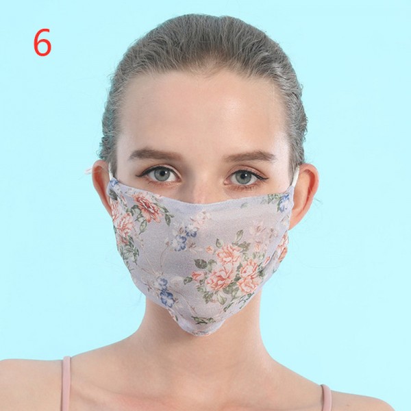 mulberry silk reusable floral face masks for women breathable summer